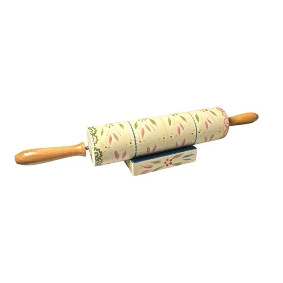 Temptations Old World Confetti Rolling Pin and Rest Base Stand KFI-XNG-759827