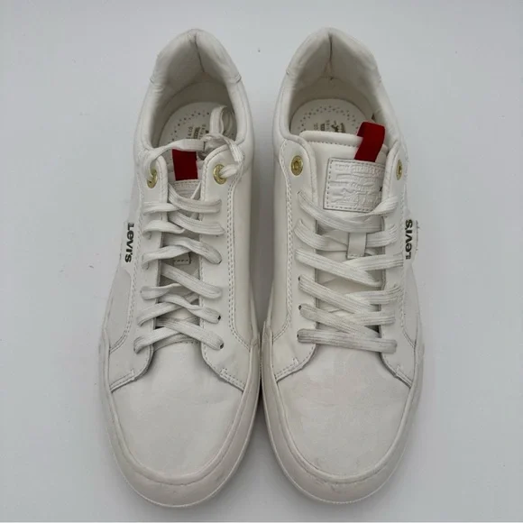 Levi's White Sneakers with Red Detail