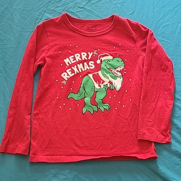 Childrens Place Merry Rexmas Long Sleeve Tshirt