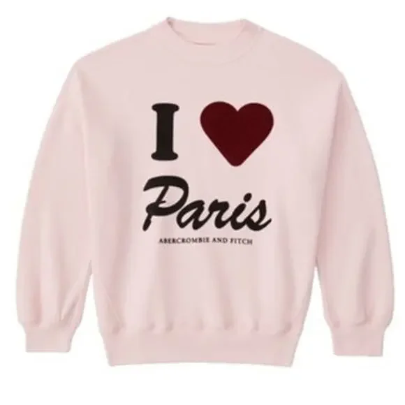 Girls Abercrombie & Fitch Pink Crewneck Graphic Sweatshirt Size 9-10