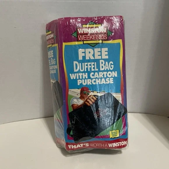 Vintage 90s Winston Racing‎ Team Duffel Gym Travel Bag NASCAR New!
