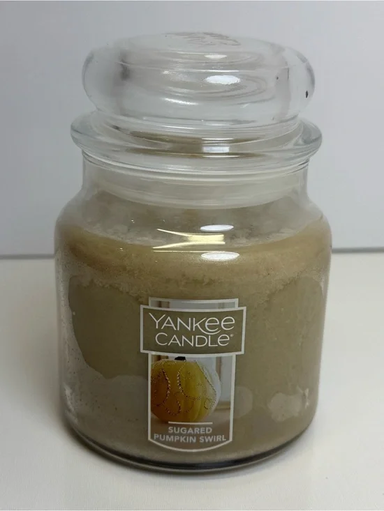 Yankee Candle Sugared Pumpkin Swirl Medi Jar 1 Wick Candle 22 oz Rare New