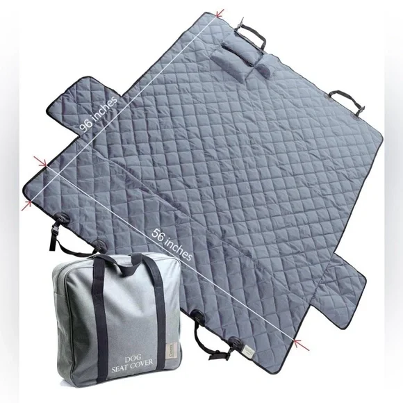 Gray Quilted Dog BackSeat‎ Cover Hammock