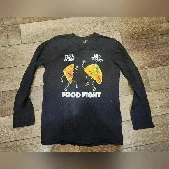 Children's Place Boys XL 14 Long Sleeve Tee Black 