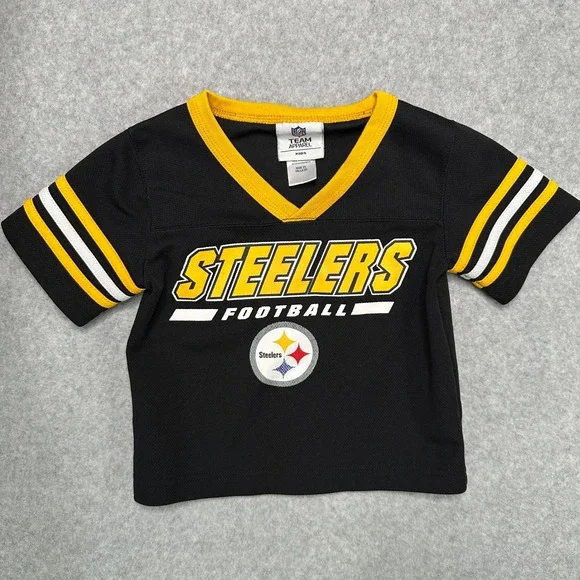NFL Pittsburgh Steelers Football Jersey Toddler Kids Size 2T Black Yellow‎