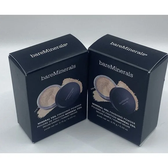 2x BareMinerals Mineral Veil Finishing Powder .03 oz / .75g Travel Size