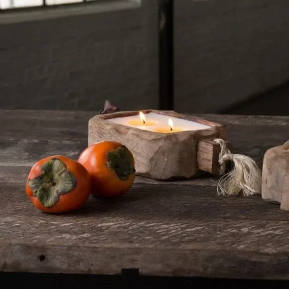 Himalayan Trading Post Tobacco Bark 24oz Driftwood Candle Tray