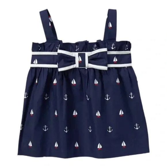 JANIE AND JACK | Navy Sailboat & Anchor Top Nautical Summer Vacation
