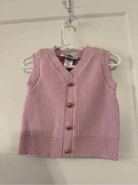 Rare Editions Lilac Knit Button-Front Decoration Sweater Vest