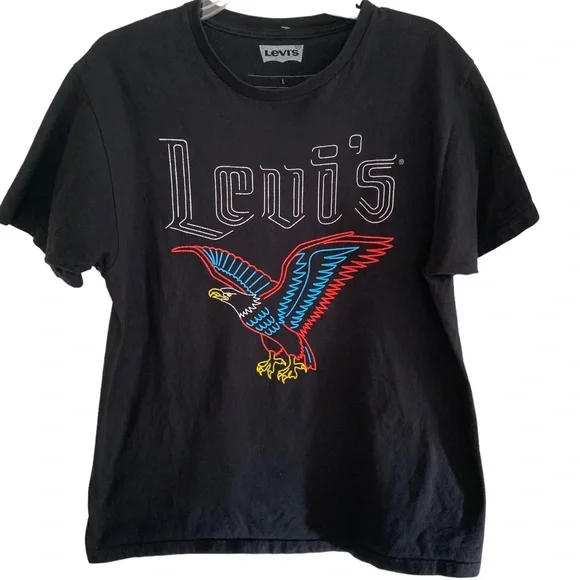 Levi's Black Neon Eagle Graphic Tee Large