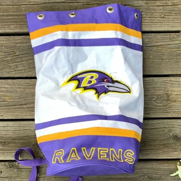 Baltimore‎ Ravens Bag Backpack Gym Bag NO DRAWSTRING Canvas Embroidered NFL