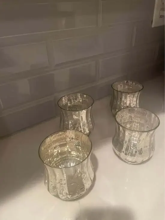 $12 OBO Vintage Mercury Venus Jars Glass Votive candle holders set of 4
