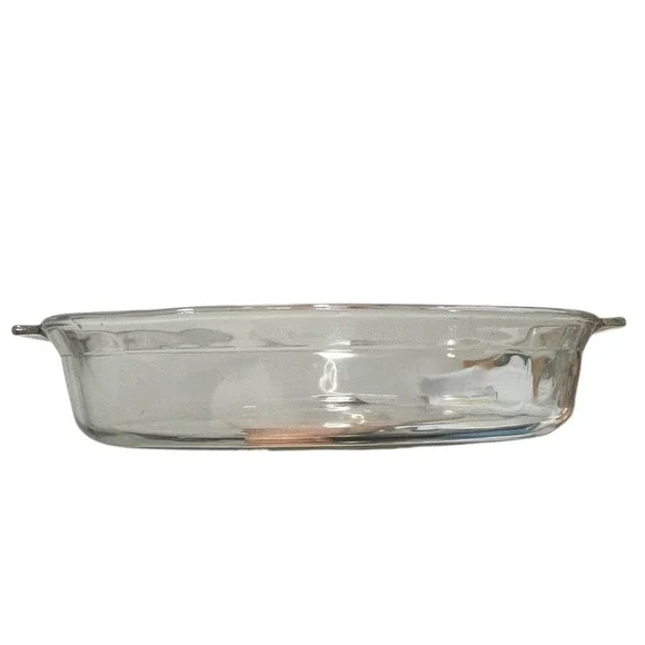 Pyrex 704 Clear Glass Oval Casserole Dish 4 Qt Large Baker‎ Made in USA Vintage