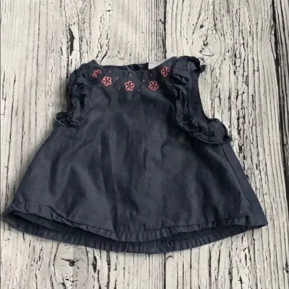 🍭6/$30 Dylan and Abby Chambray Baby Infant Girl’s Short Sleeve Shirt - 0-3 m