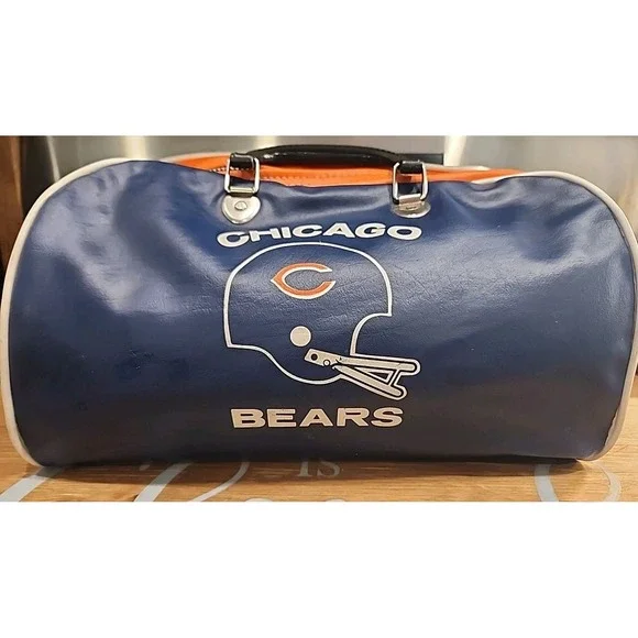 Vintage Chicago Bears 1970's‎ NFL Football Rare Leather Gym Duffel Bag