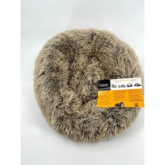 Madison Park Coco Faux Fur Self Warming Indoor Round Pet Bed Cuddler Small TORN