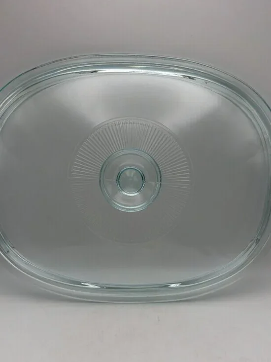 PYREX DC1.5C Corning Ware Clear Glass‎ Oval Lid 8 1/2 x 11 Inch Casserole