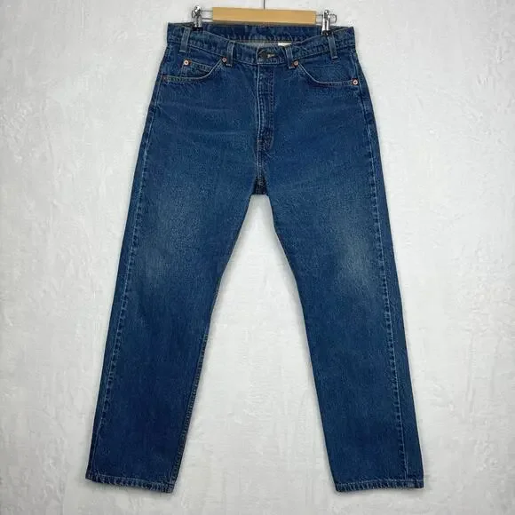 Levi’s Vintage Jeans 505 Mens 34x30 “33x29.5” Straight Leg Orange‎ Tab 90s Blue
