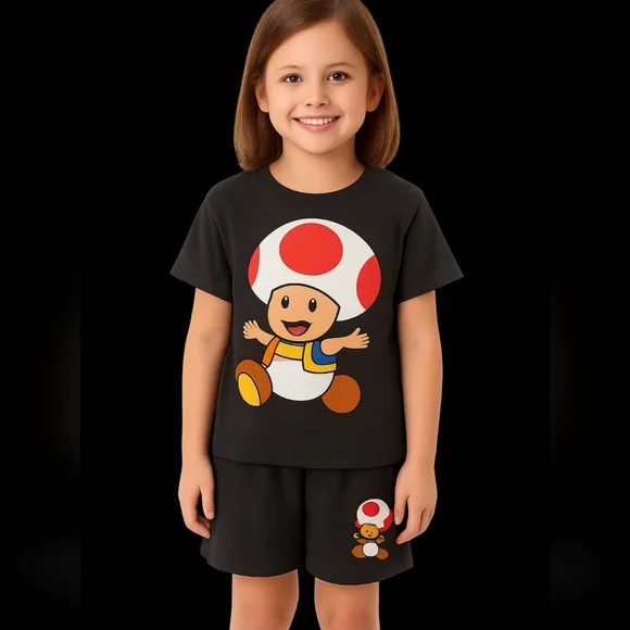 Supermario Nintendo Kids T-Shirt and Shorts Set, NWT