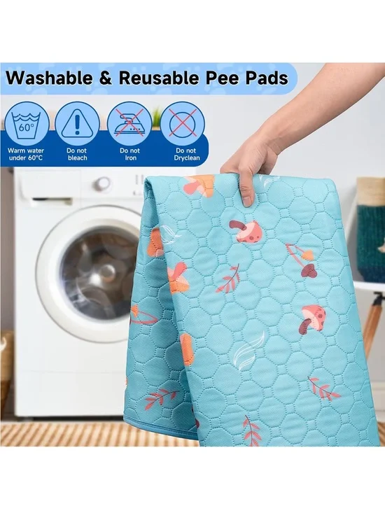 Mushroom Washable Dog Pads, 2-pk Super Absorbent/Reusable, Waterproof 18