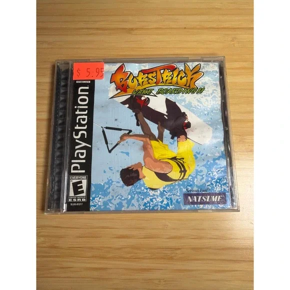 PS1 Burstrick Wake Boarding Complete CIB Water Damaged Manual Untested