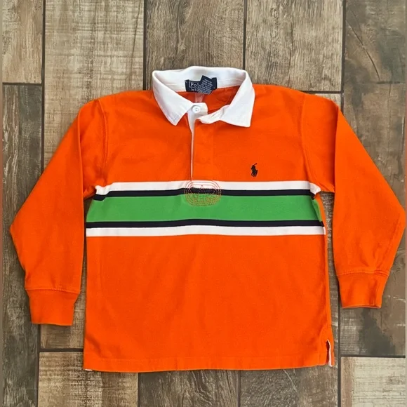 EUC Polo by Ralph Lauren Boys Long Sleeve Rugby in a size 5