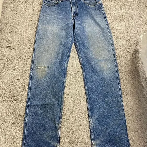 Levi's Men's 505 Distressed,straight leg 33x34 Light Blue