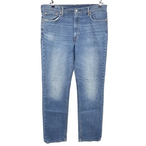 Levis Men Size 38 x 34 Jeans‎ 505 Regular Fit Straight Light Wash Pants Stretch