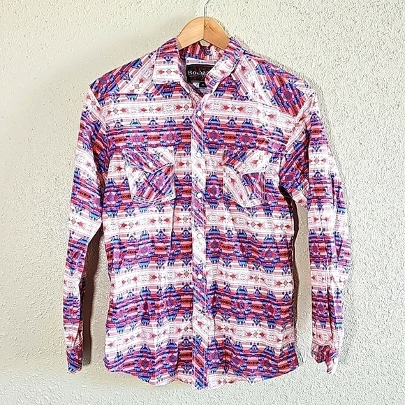 ROCK & Roll Cowboy Native Print Button-Down Shirt.