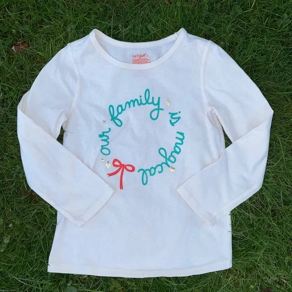 Cat & Jack Holiday Cotton Blend Long Sleeve Shirt (5T)
