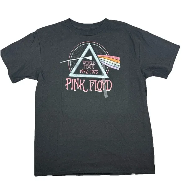 NWT PINK FLOYD Boys 4-20 Short Sleeve T-Shirt Black Big LOGO -‎ L