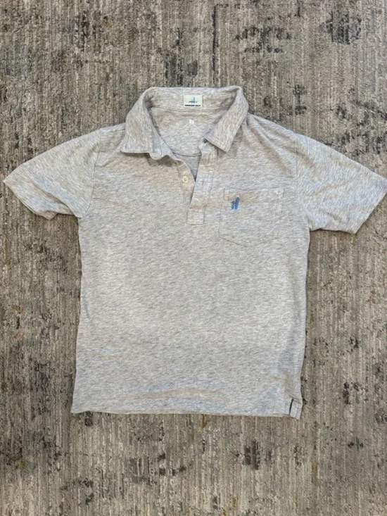 Johnnie O Gray Polo Shirt with Pocket Boys Size 8