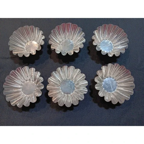 Vintage West Germany Metal Fluted Tart Brioche Molds Set of 6 Scalloped Tin