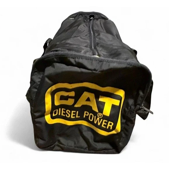 CAT Diesel Power Black Nylon Duffel Bag Gym Travel Overnight Carry On VTG