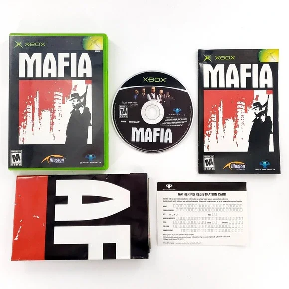 Mafia (Microsoft Xbox, 2004) Complete w/ Manual Poster & Reg Card Tested & Works