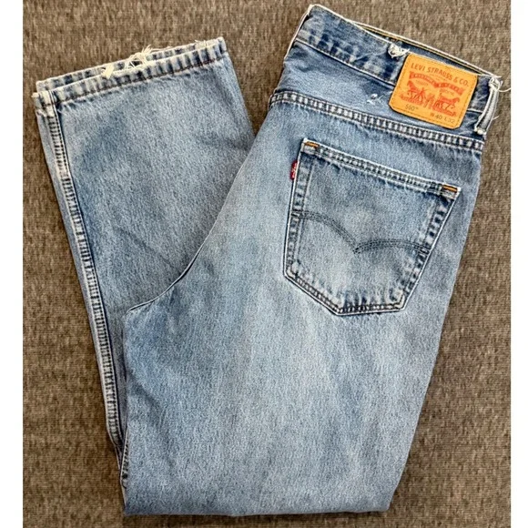 Levis 550 Relaxed Fit Tapered Leg Light Wash Denim Jeans 40x32