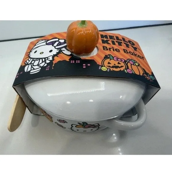 Sanrio Hello Kitty Halloween Brie Baker Lid w/spoon NWT! Pumpkin Kitty