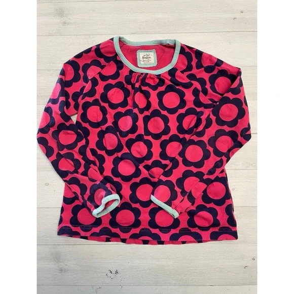 Girls mini Boden‎ floral shirt pink navy blue 7/8