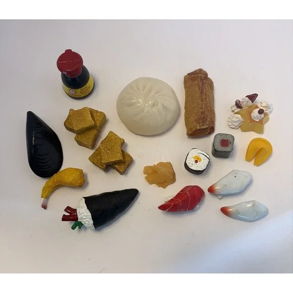 Fake Sushi 16Pcs Artificial Food Realistic Play Food Asian Maki Soy Sauce