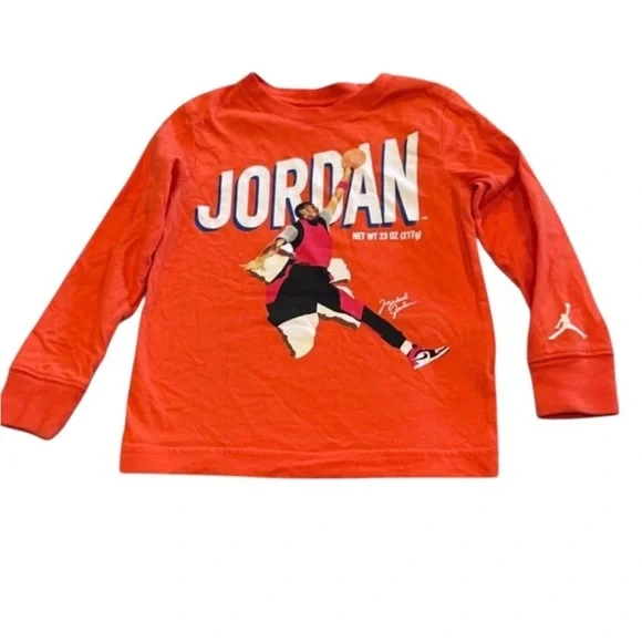 Jordan Boy's Long Sleeve Michael Jordan Graphic T-Shirt Jumpman Basketball Sz 4