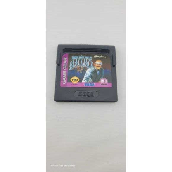 Poker Face Paul's Blackjack (Sega Game Gear 1992) Game Only Tested Working Great
