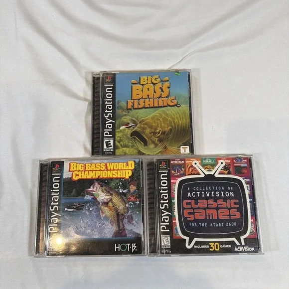 PS1‎ Game Lot Activision Classics Fishing Game & More Complete PlayStation 1