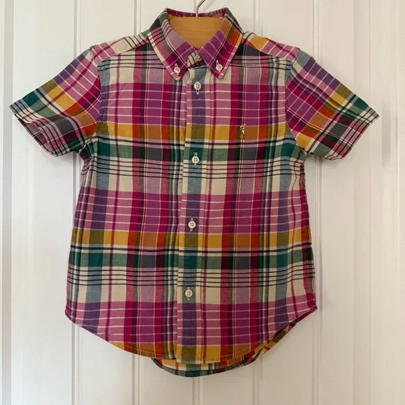Polo Ralph Lauren Boys Madras Short Sleeve Shirt