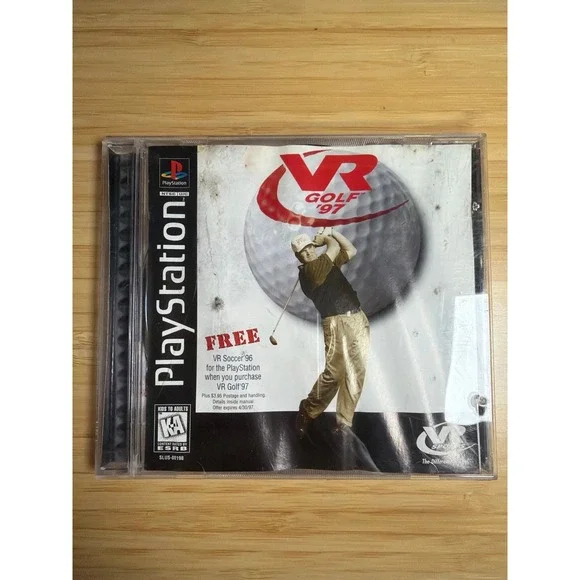 Sony PlayStation PS1 VR Golf 97 Complete CIB Water Damaged Manual
