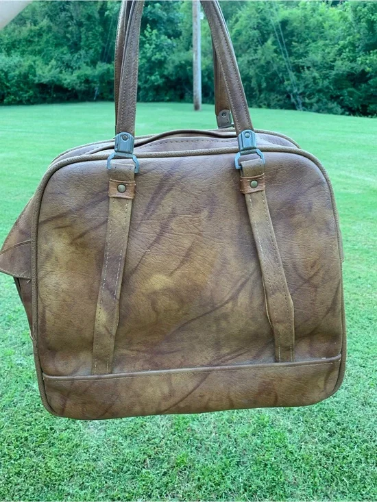 VTG 1960s American Tourister Luggage Tote Bag Carry On Weekender Soft Case Brown