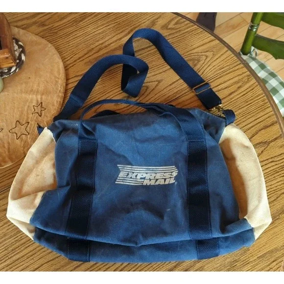 RARE Vintage Retired Express Mail Next Day Discontinued Canvas Duffle‎ Bag