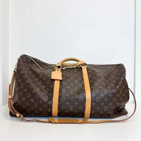 Louis Vuitton Monogram Canvas Keepall Bandouliere 60 Large Travel Duffle Bag LV