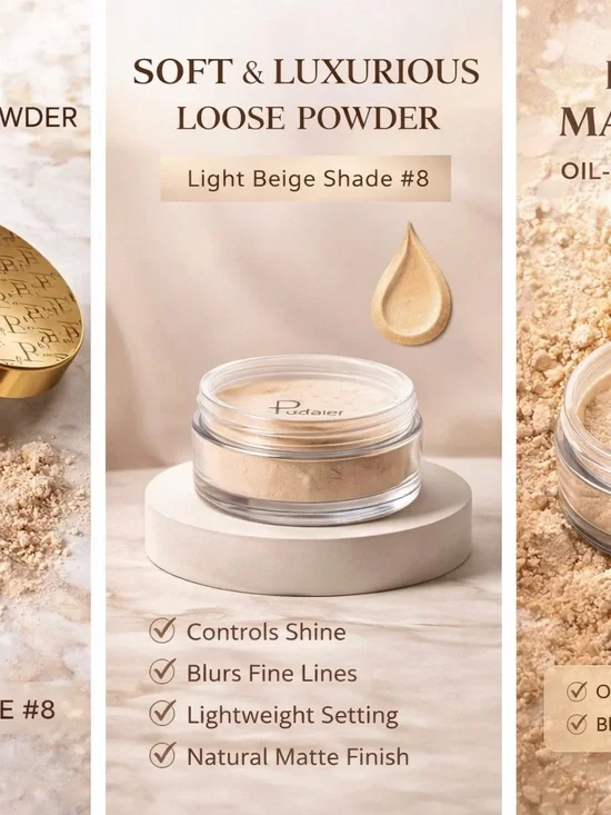 Light Beige #8 Pressed Setting Powder - Light Beige Finish