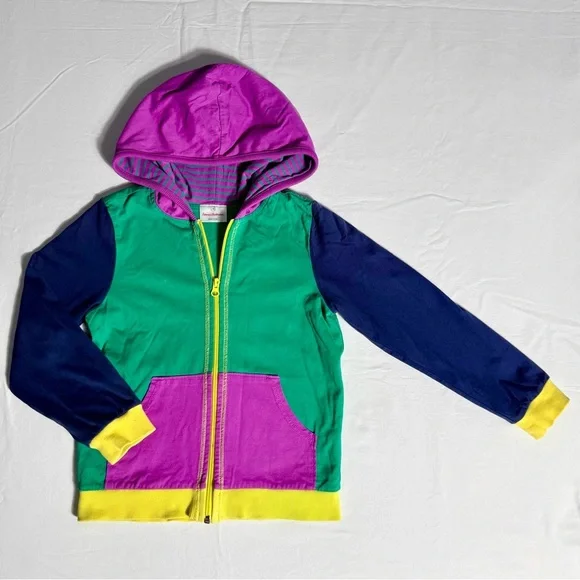 Hanna Andersson Colorblock Hoodie Boys 8 130 cm Mix A Lot Zip Hooded Sweatshirt