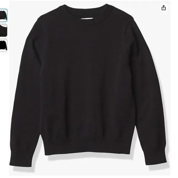 5/$25 Amazon Essentials Boys Black Crewneck Sweatshirt Size Small